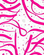 Vibrant Pink Swirls Dot Pattern Rug