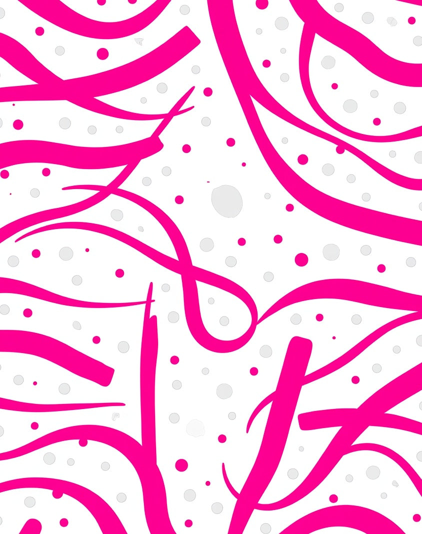 Vibrant Pink Swirls Dot Pattern Rug