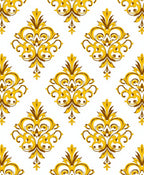 Elegant Golden Damask Pattern Design Rug