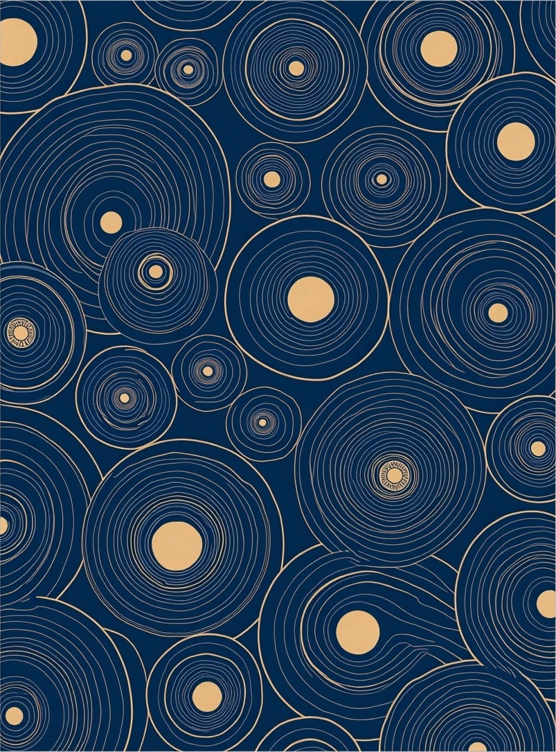 Concentric Circles Modern Geometric Design Rug