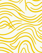 Yellow Wavy Organic Pattern Rug