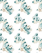 Soft Teal Abstract Organic Pattern Rug