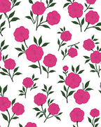 Pink Roses Botanical Pattern Rug