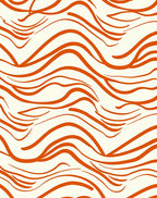 Orange Stripe Flowing Abstract Design Rug