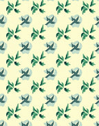 Light Yellow Bird and Leaf Pattern Rug