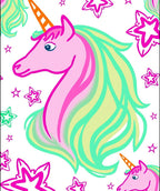 Pink Unicorn With Rainbow Mane Rug
