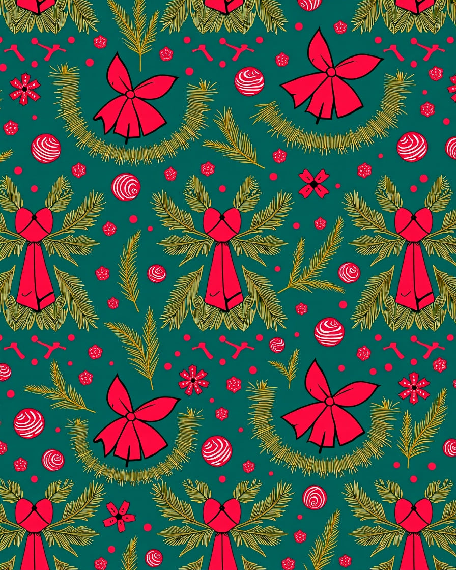 Christmas Evergreen Bow Collection Rug
