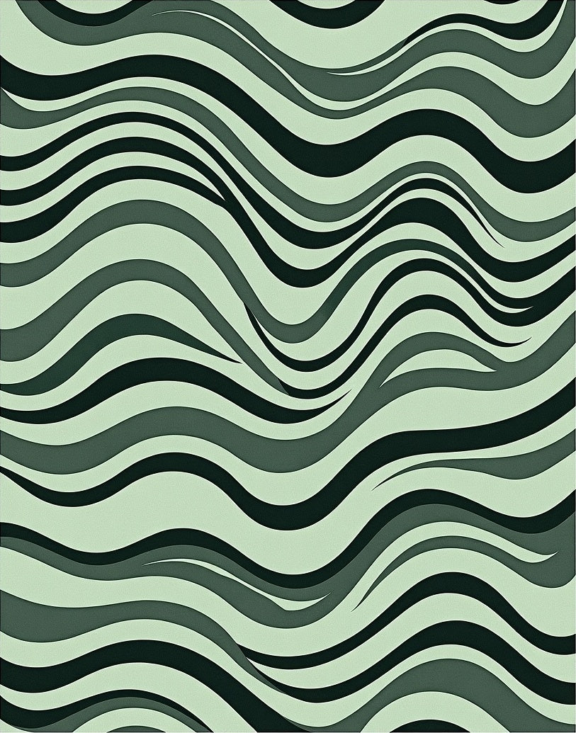 Serpentine Waves Abstract Pattern Rug