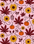 Autumn Leaves and Sunflowers Pattern Rug