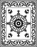Ornate Mandala Floral Scrollwork Rug
