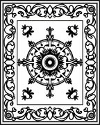 Ornate Mandala Floral Scrollwork Rug