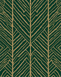 Deep Forest Green Line Art Pattern Rug