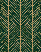 Deep Forest Green Line Art Pattern Rug