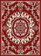 Traditional Red Cream Medallion Design Rug