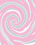Pink White Swirl Pattern Rug