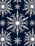 Winter White Snowflake Navy Blue Rug