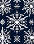 Winter White Snowflake Navy Blue Rug