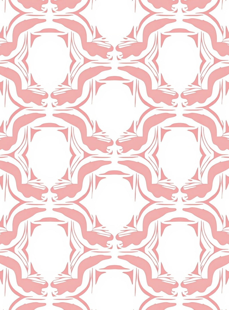 Soft Pink Abstract Art Deco Pattern Rug