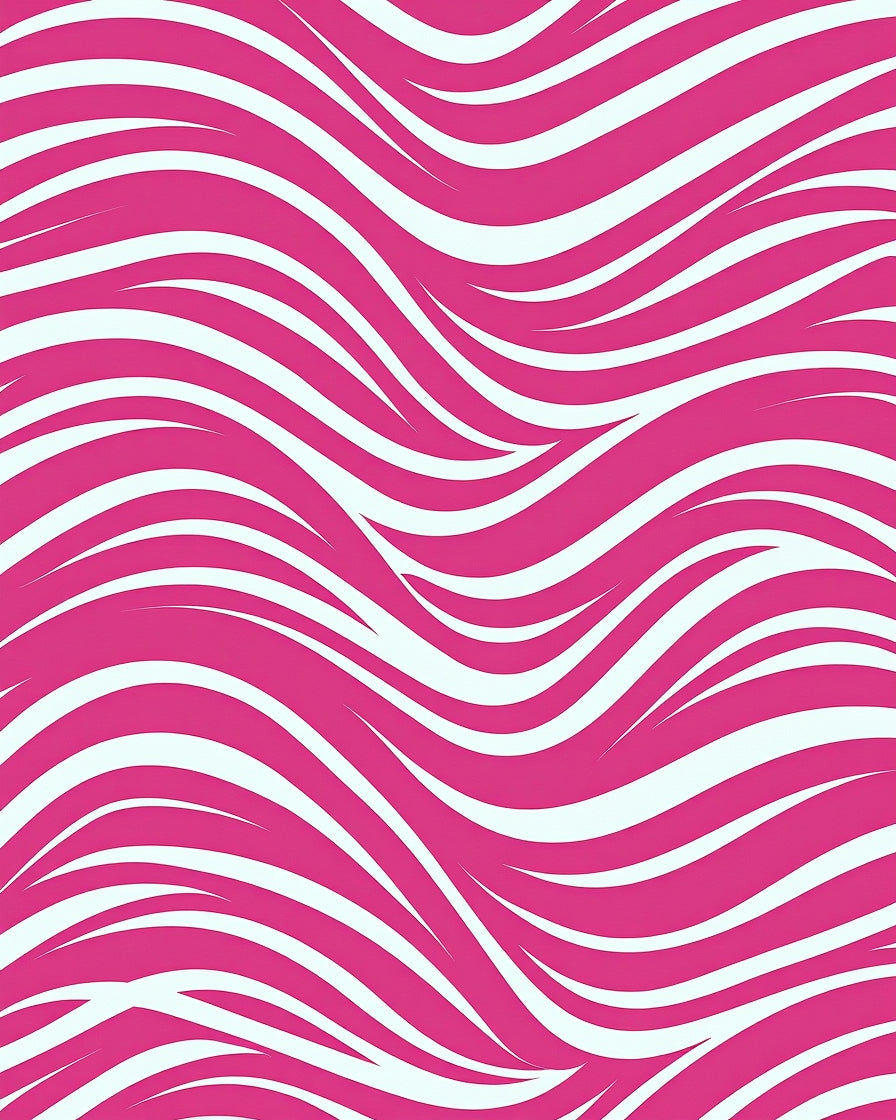 Vibrant Pink Flowing Wave Pattern Rug