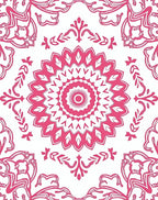 Vibrant Pink Floral Mandala Pattern Rug