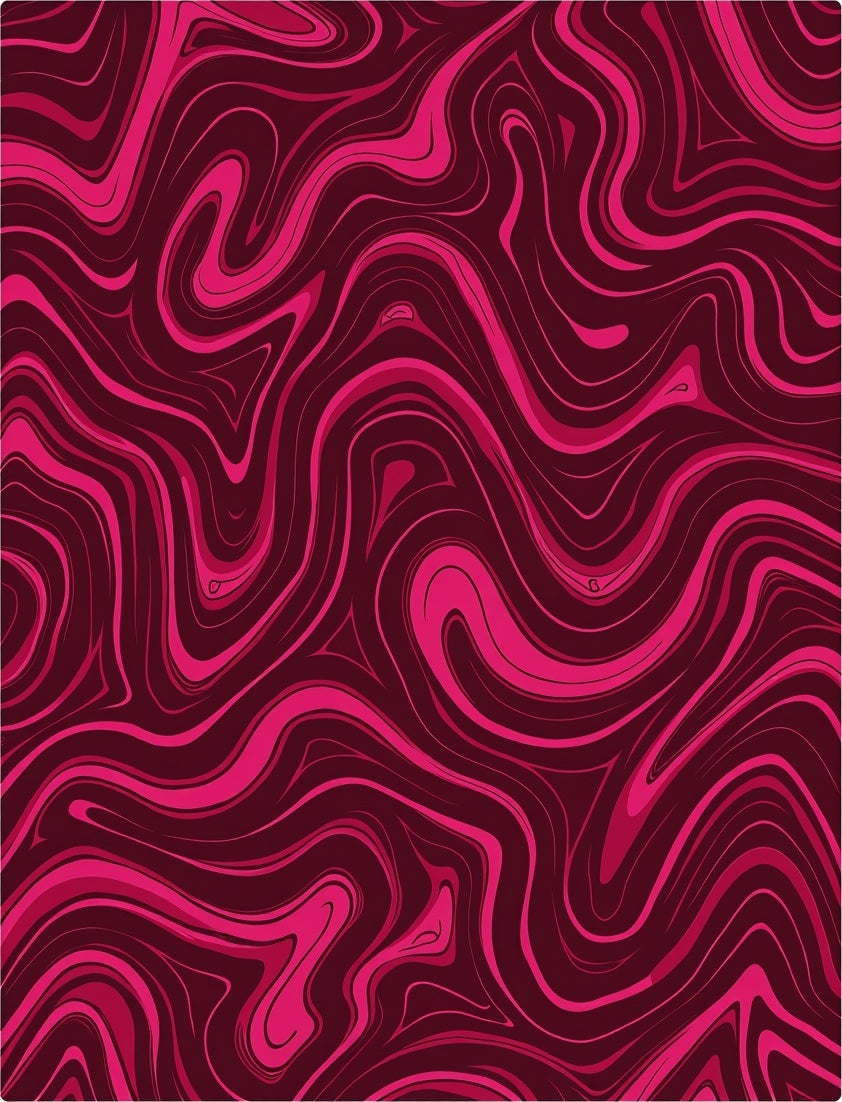 Swirling Marble Patterned Pink Design Rug
