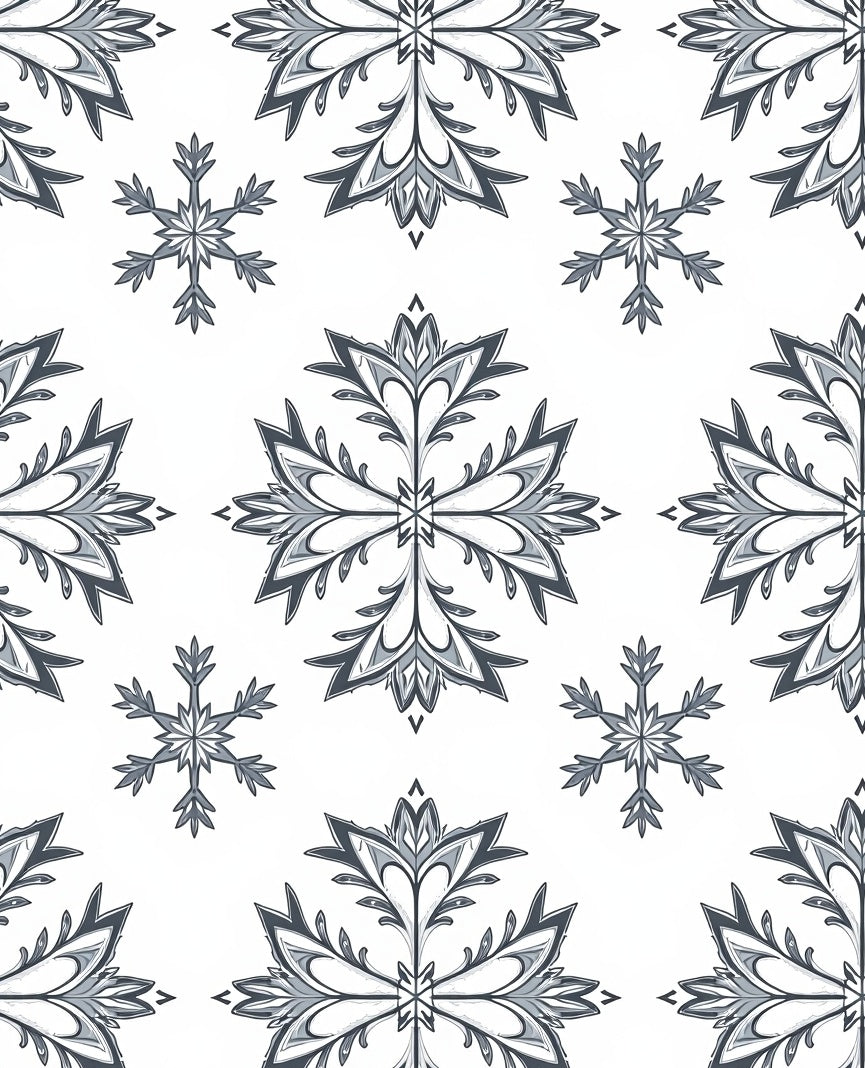 Gray Frost Snowflake Medallion Rug