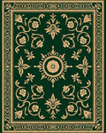 Green And Gold Floral Medallion Rug