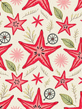Red Starfish Botanical Pattern Rug