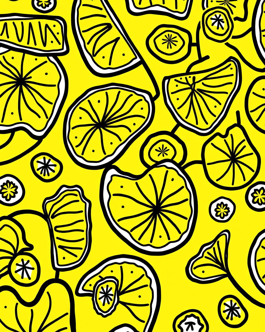 Whimsical Citrus Slice Pattern Rug