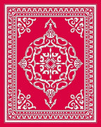 Intricate White Floral Mandala Design Rug