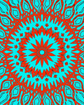 Vibrant Floral Mandala Style Pattern Rug