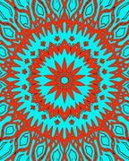 Vibrant Floral Mandala Style Pattern Rug