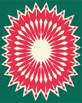 Radiant Sunburst Floral Pattern Rug