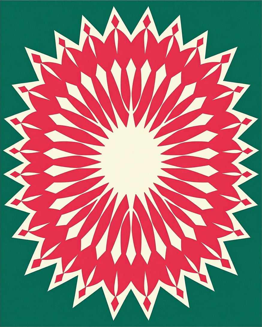 Radiant Sunburst Floral Pattern Rug