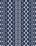 Geometric Blue And White Tribal Pattern Rug