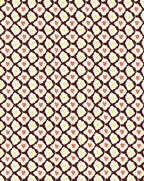 Quaint Red Hearts Cream Pattern Rug