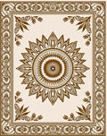 Art Deco Floral Medallion Ornamental Rug