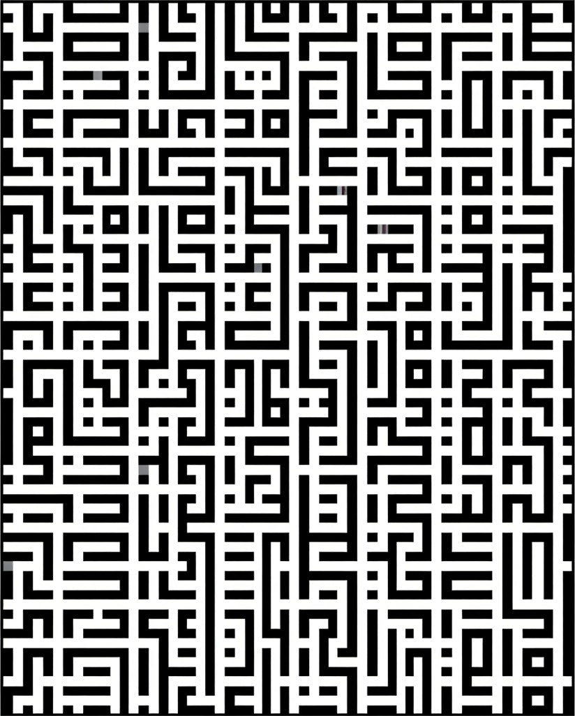 Black White Maze-Like Pattern Rug