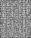 Black White Maze-Like Pattern Rug