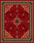 Grand Floral Scrollwork Red Rug