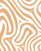 Abstract Tan Wave Pattern Rug