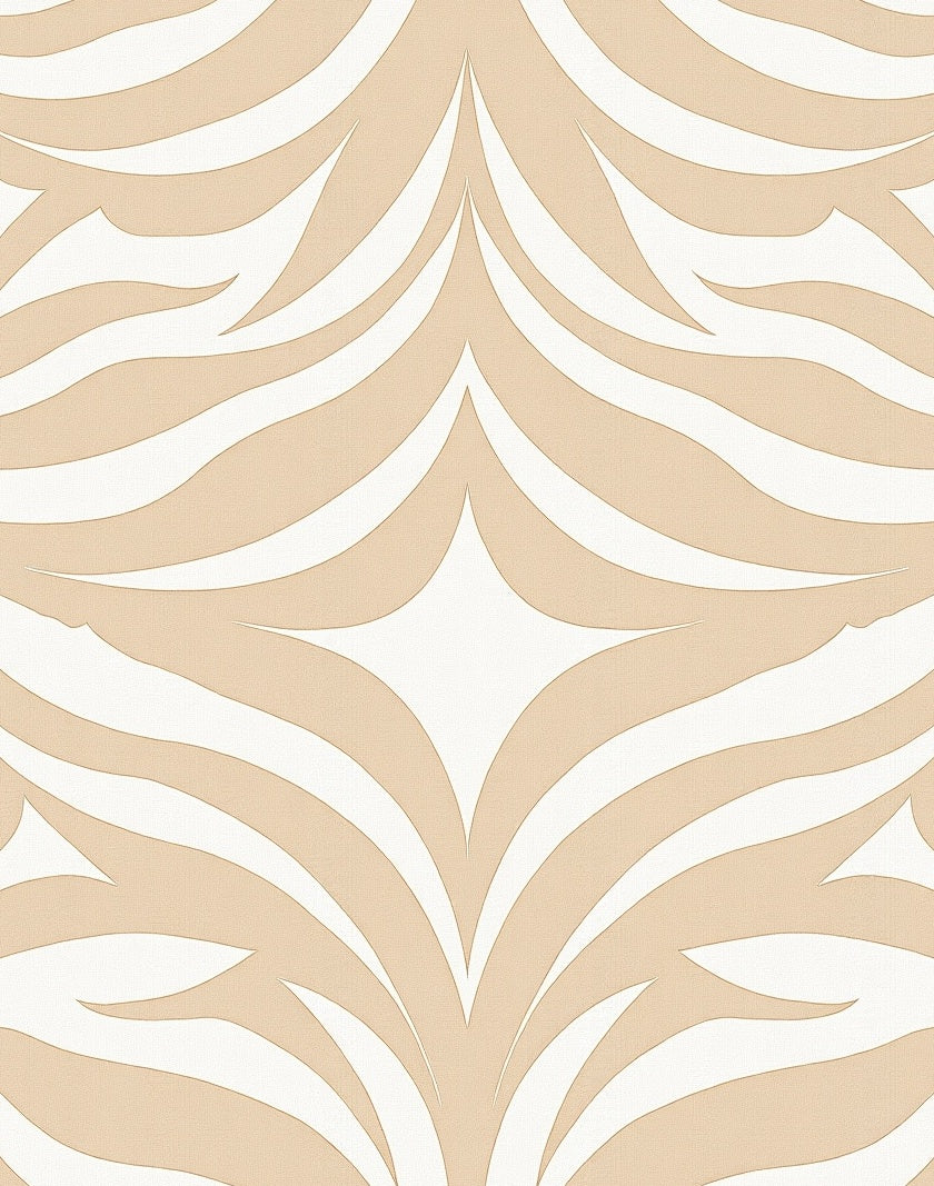 Modern Beige And White Abstract Design Rug