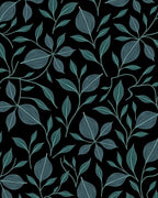 Dark Leafy Vine Pattern Rug