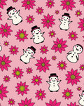 Pink Snowman Flower Meadow Rug