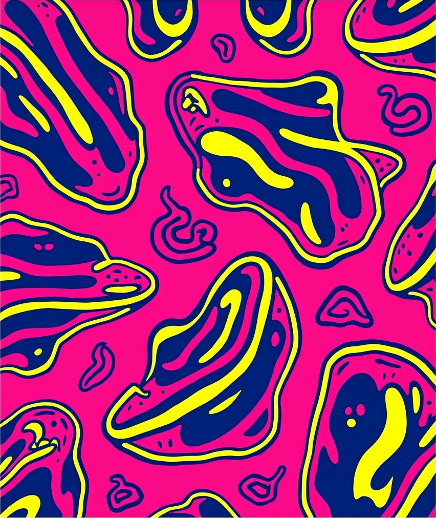 Vibrant Amorphous Fluid Pattern Rug