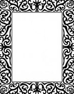 Ornate Black Scroll Border Rug