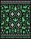 Jolly Green Reindeer Evergreen Forest Rug