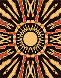 Radiating Sunburst Geometric Pattern Rug