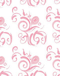 Pink Swirl Floral Pattern Rug
