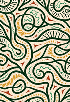 Abstract Swirls Shapes Organic Rug